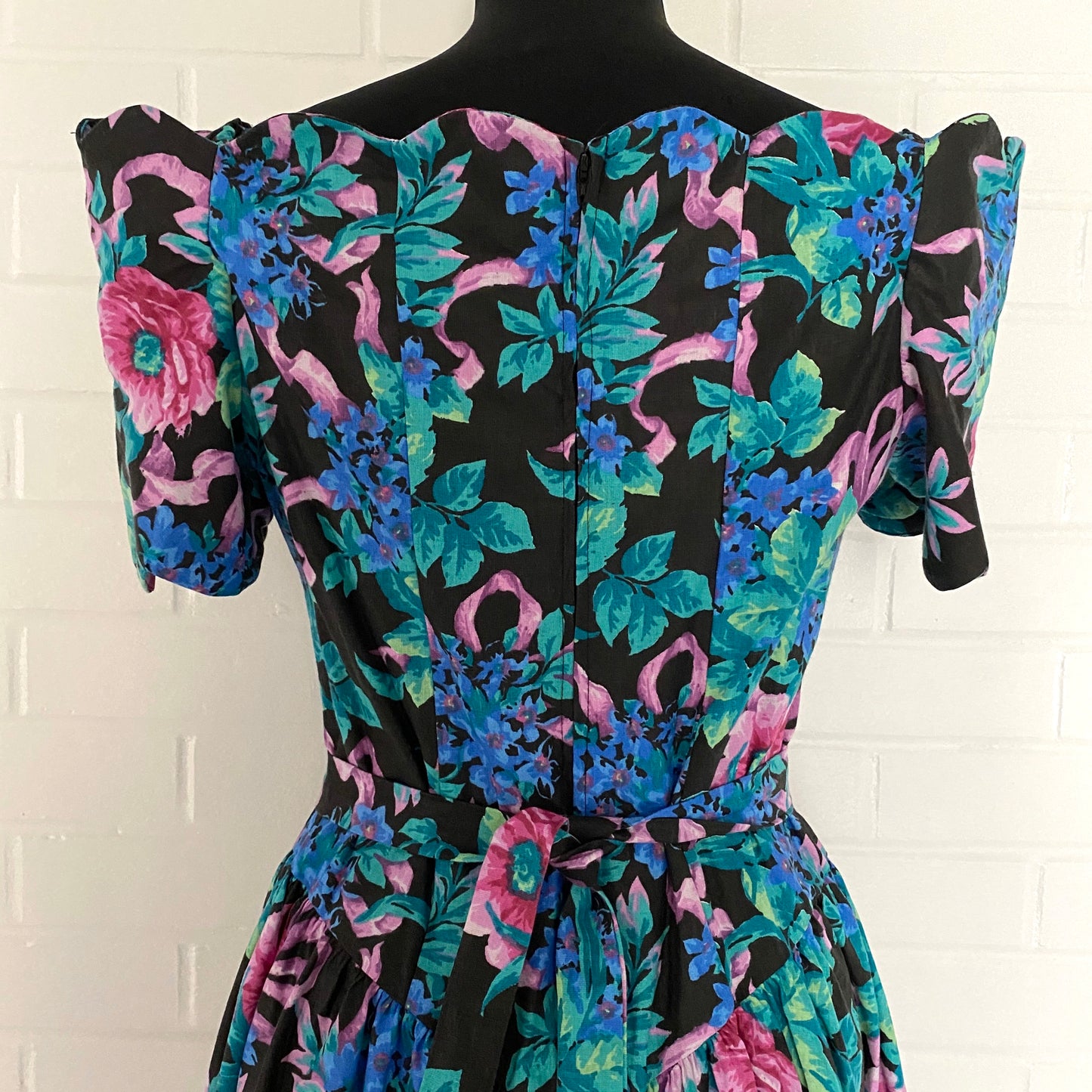 1980s Expo Flowered Party Dress
