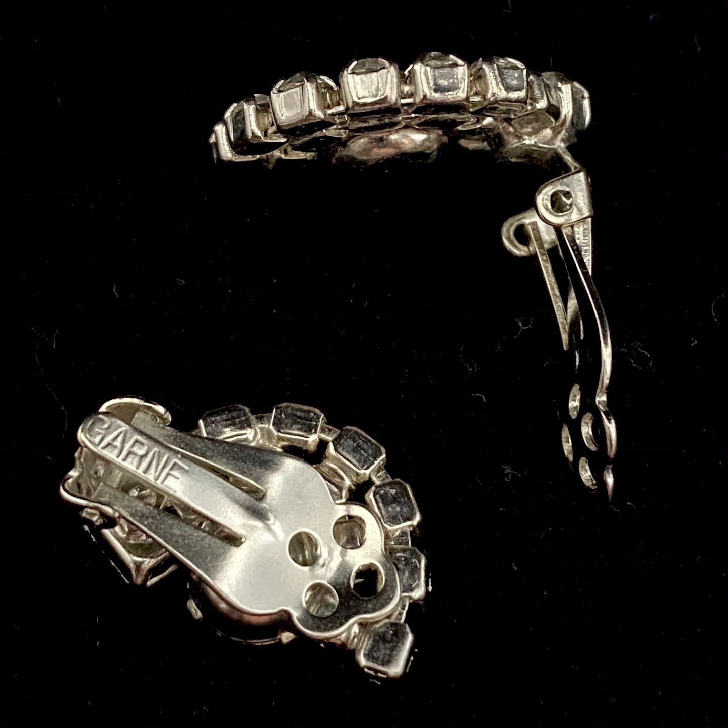 1950s Garne Rhinestone Earrings