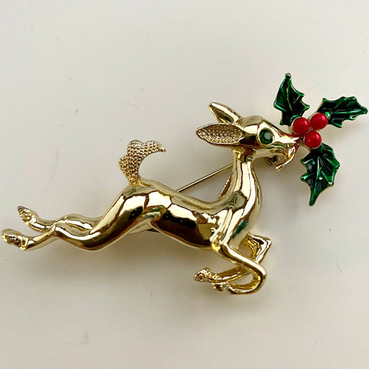 1960s Holiday Reindeer Brooch