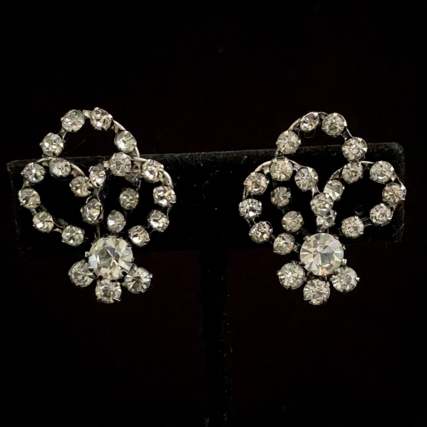 Late 50s/ Early 60s Rhinestone Earrings From Austria