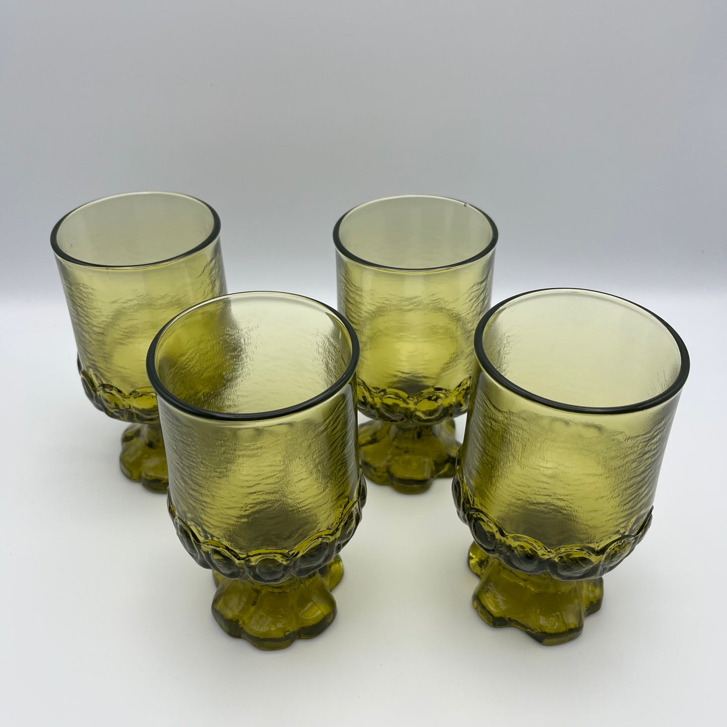 1970s Green Glass Goblets (Set of 4)