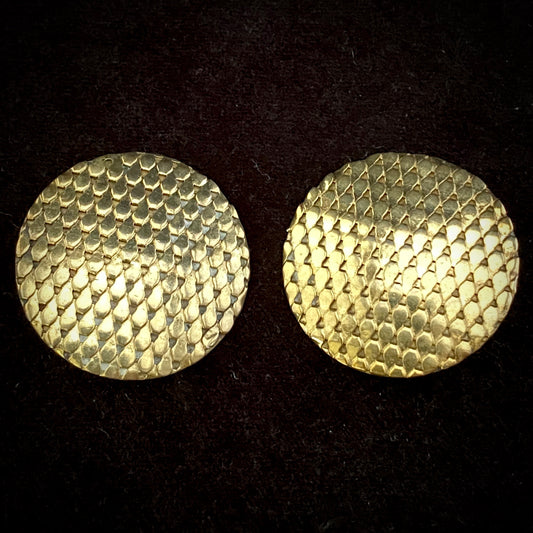 1980s Whiting & Davis Gold Earrings - Retro Kandy Vintage