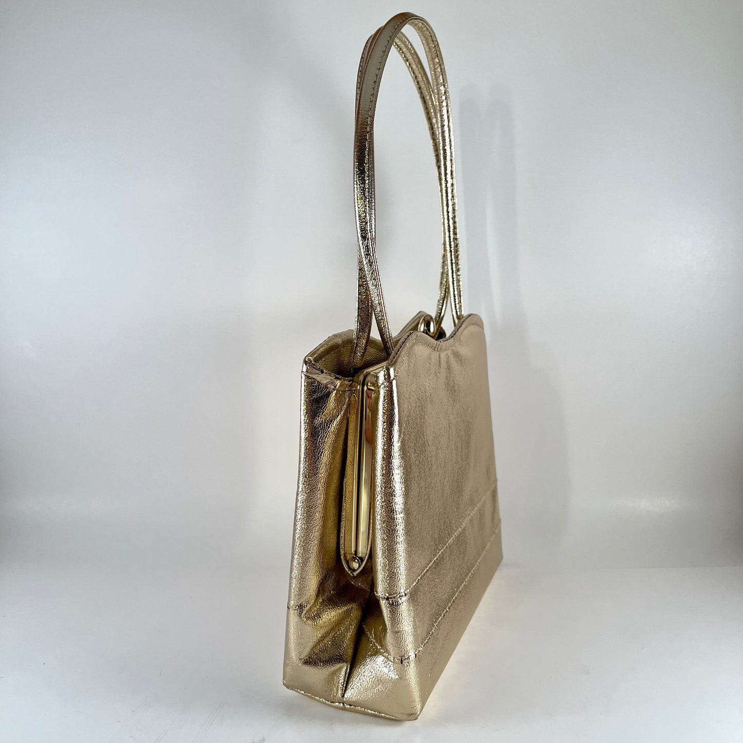 1960s Gold Metallic Handbag