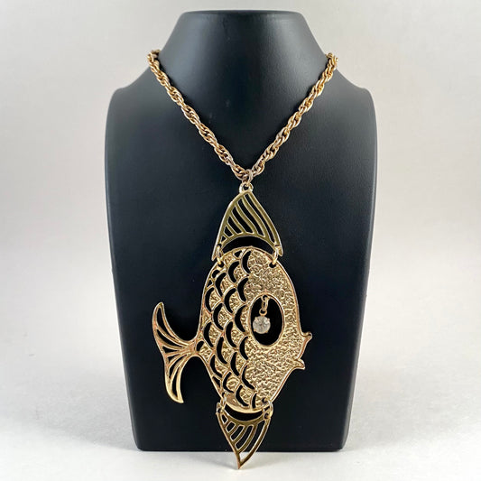 Late 60s/ Early 70s Fish Pendant Necklace