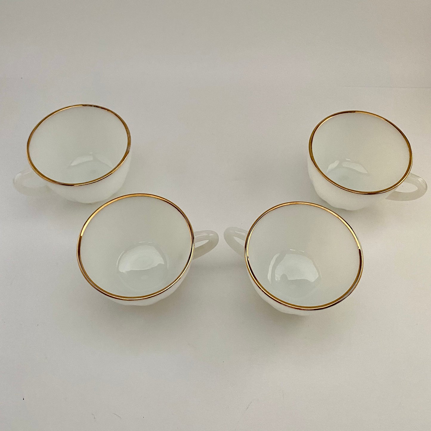 Late 50s/ Early 60s White Luncheon Plates & Cups (Set of 4)