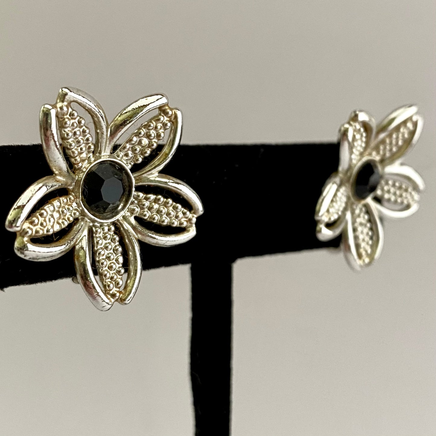 1967 Sarah Coventry Black Beauty Earrings
