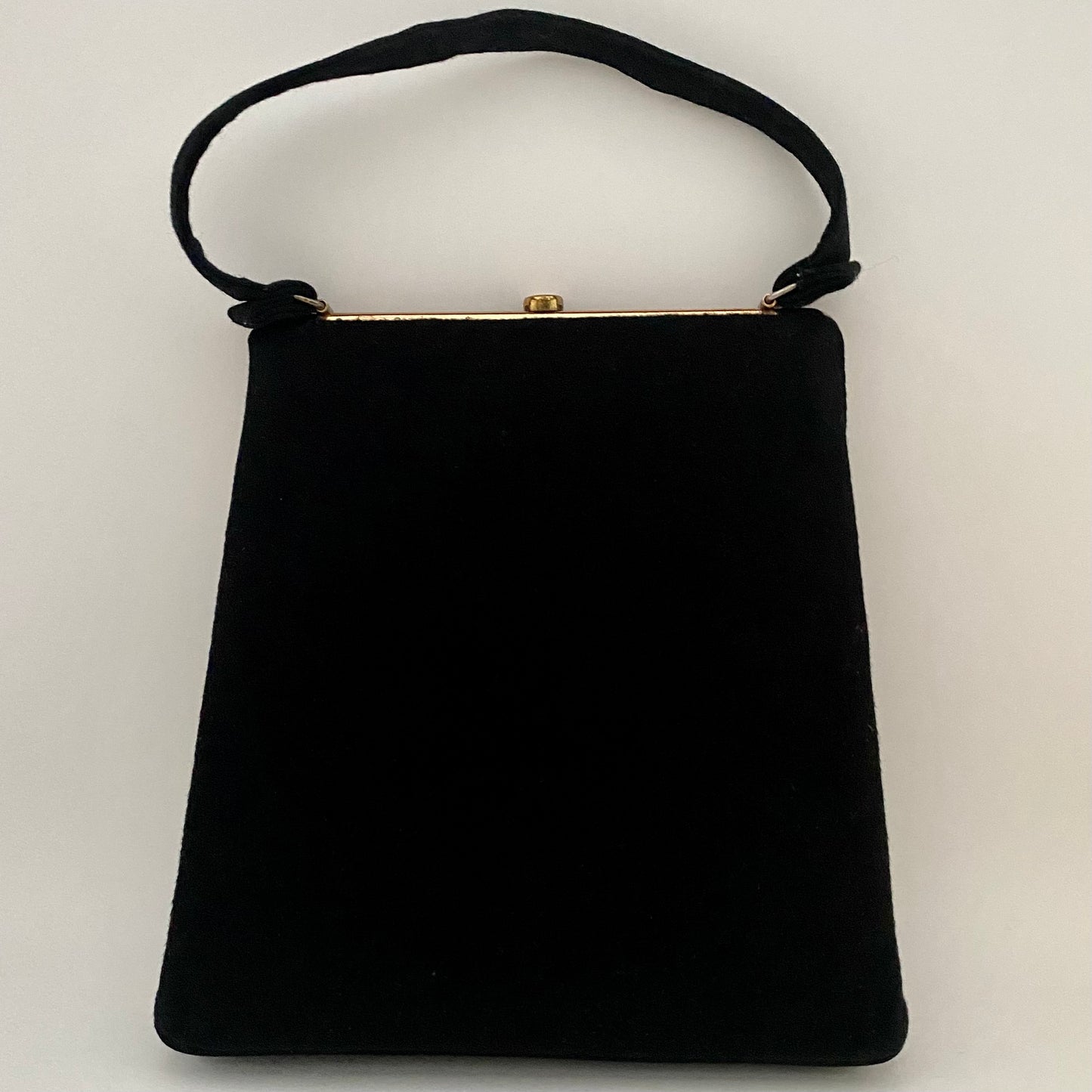 Late 40s/ Early 50s Black Fabric Handbag