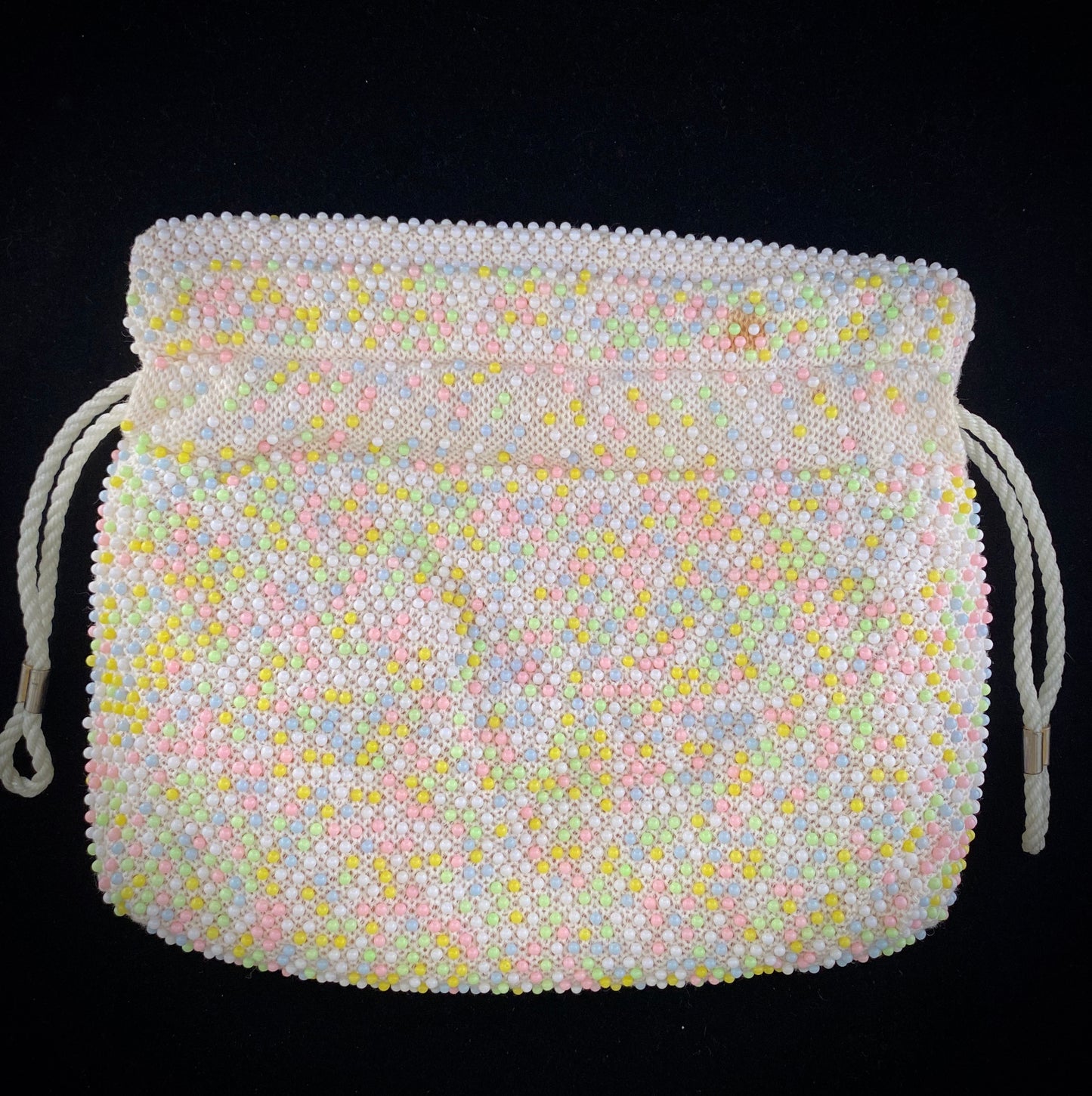 Late 50s/ Early 60s Beaded Reversible Drawstring Bag - Retro Kandy Vintage