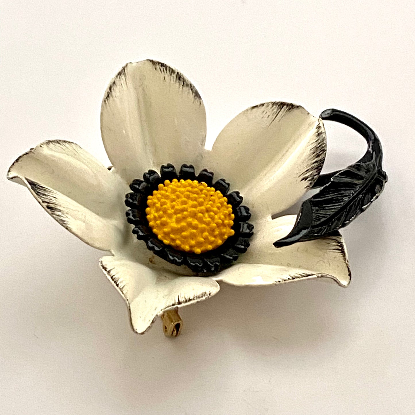 Late 60s/ Early 70s Large Enamel Flower Brooch