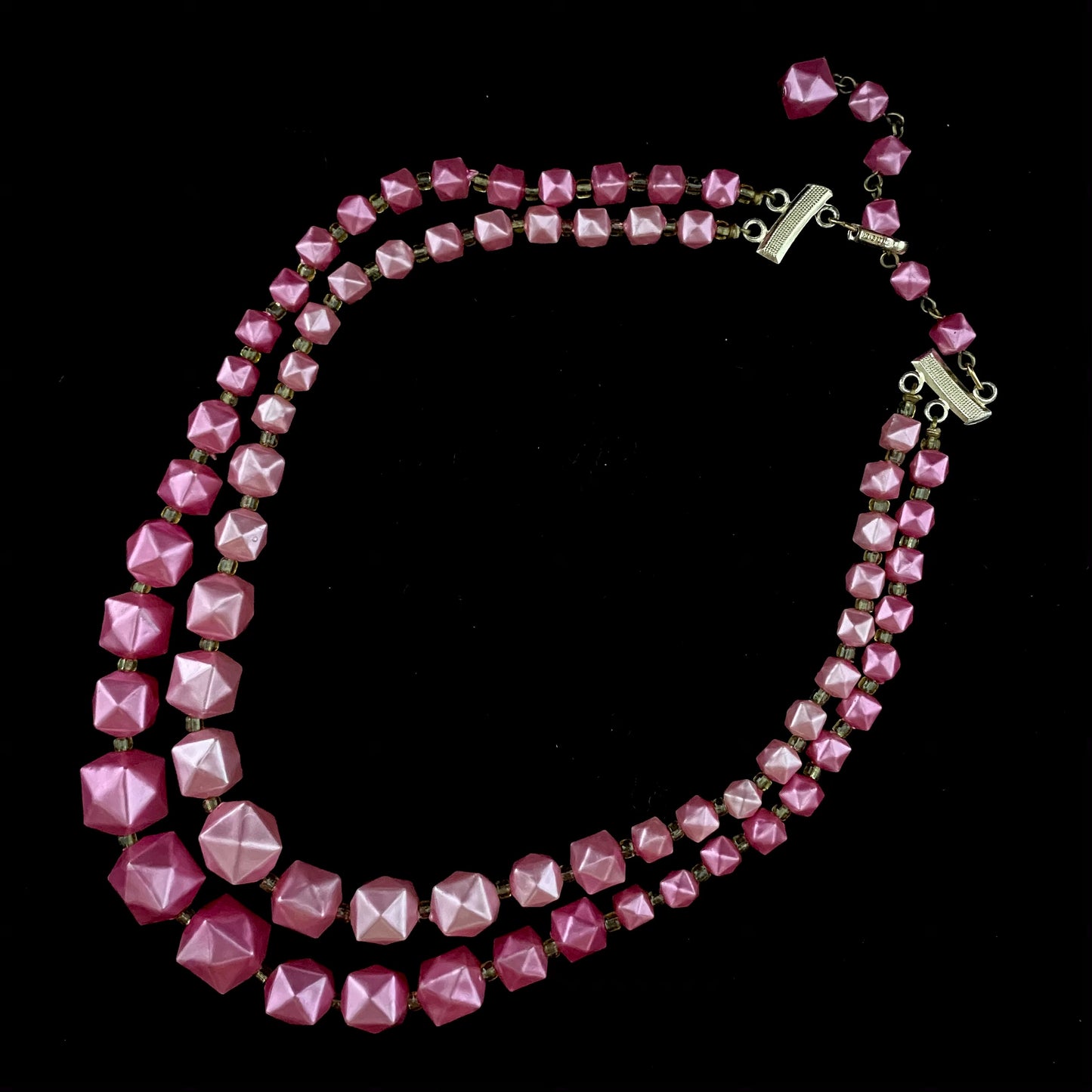 1960s Hong Kong Pink Bead Necklace
