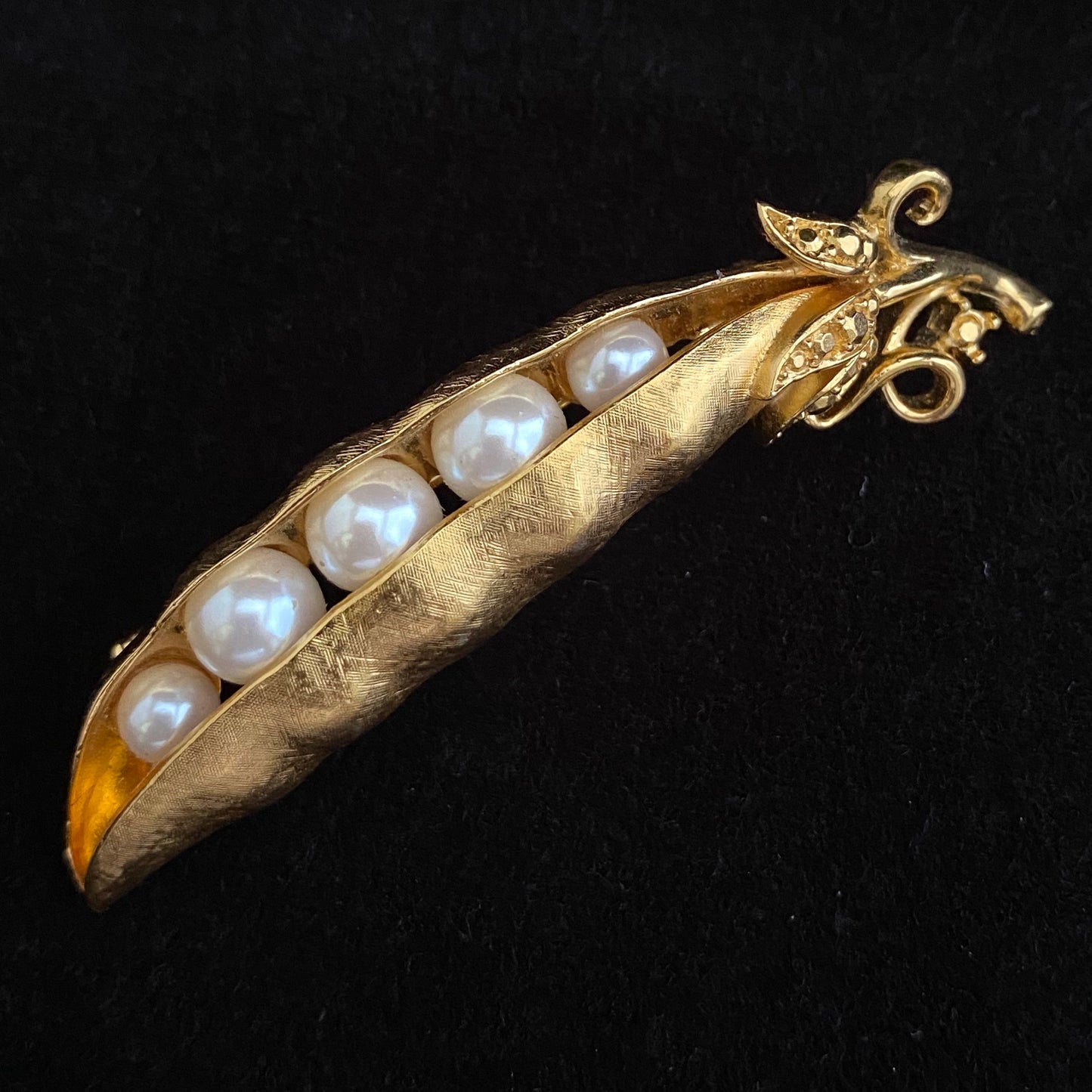 1990s Trifari Pea Pod Brooch An Alfred Philippe Design