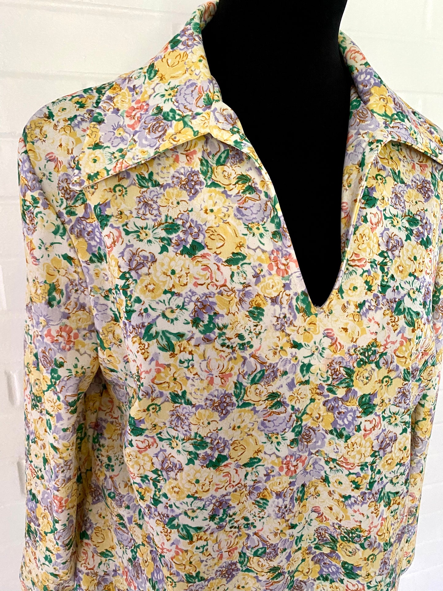 1970s Flowered Tunic Shirt