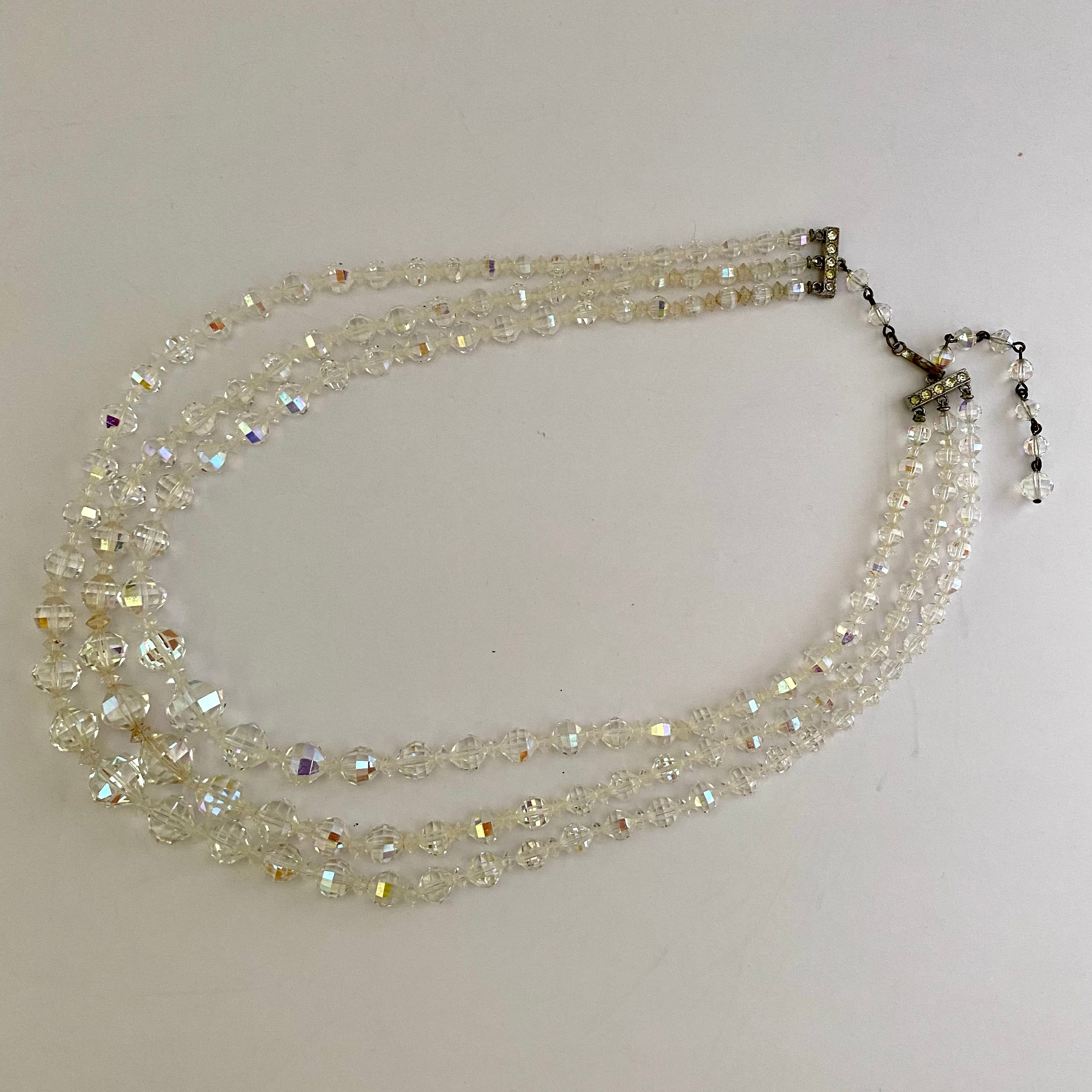 Jewelry | Vintage Crystal Beaded Necklace Graduated Faceted Beads On 16  Chain Estate | Poshmark