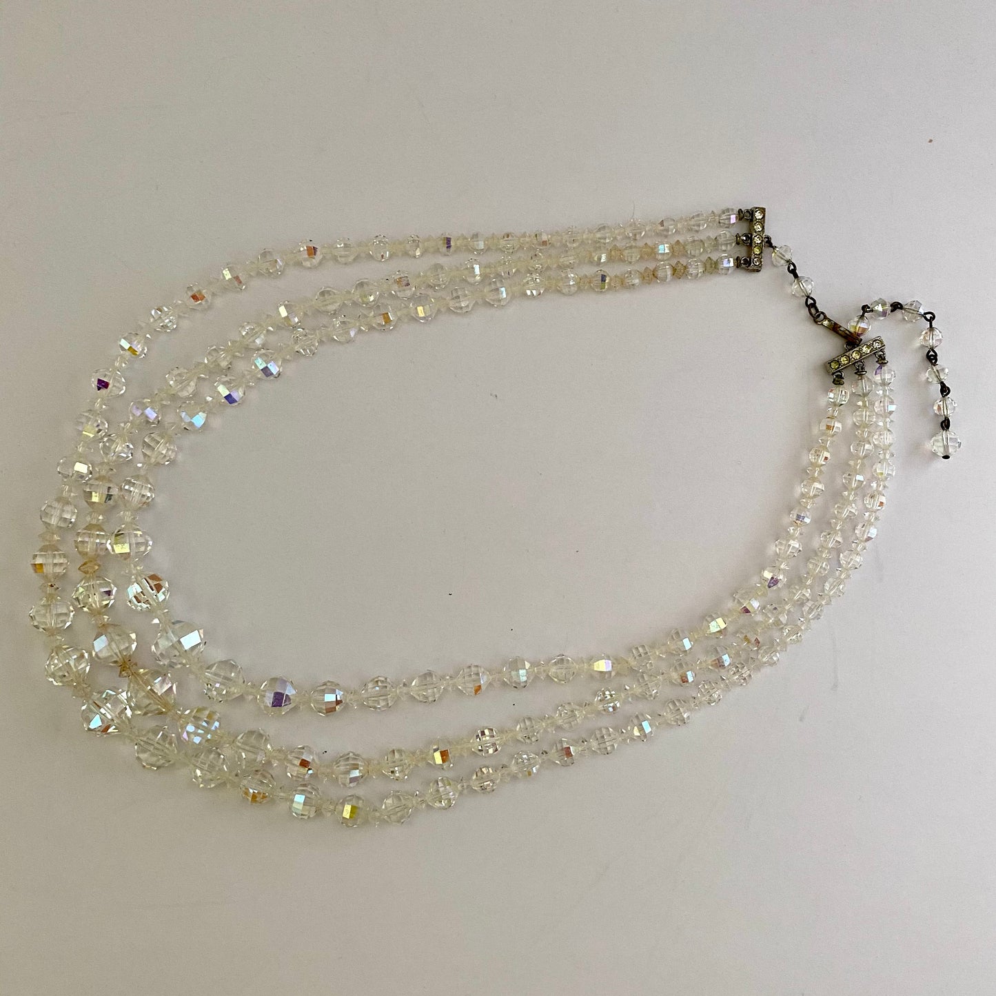 Late 50s/ Early 60s Laguna 3-Strand Crystal Necklace