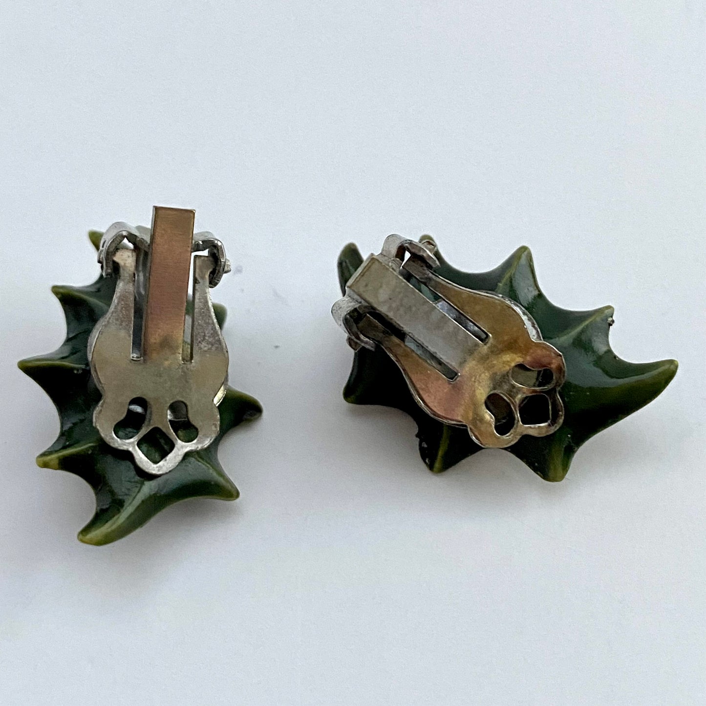 Late 50s/ Early 60s Holly Clip Earrings