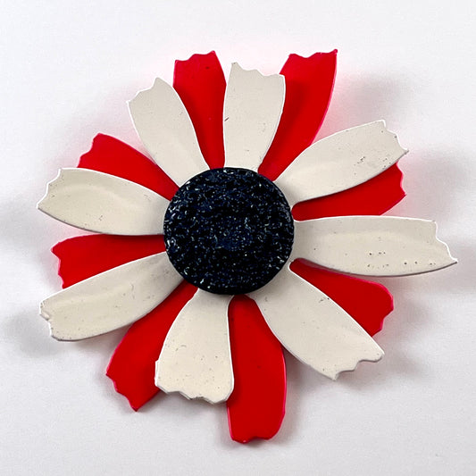 Late 60s/ Early 70s Red, White & Blue Enamel Brooch