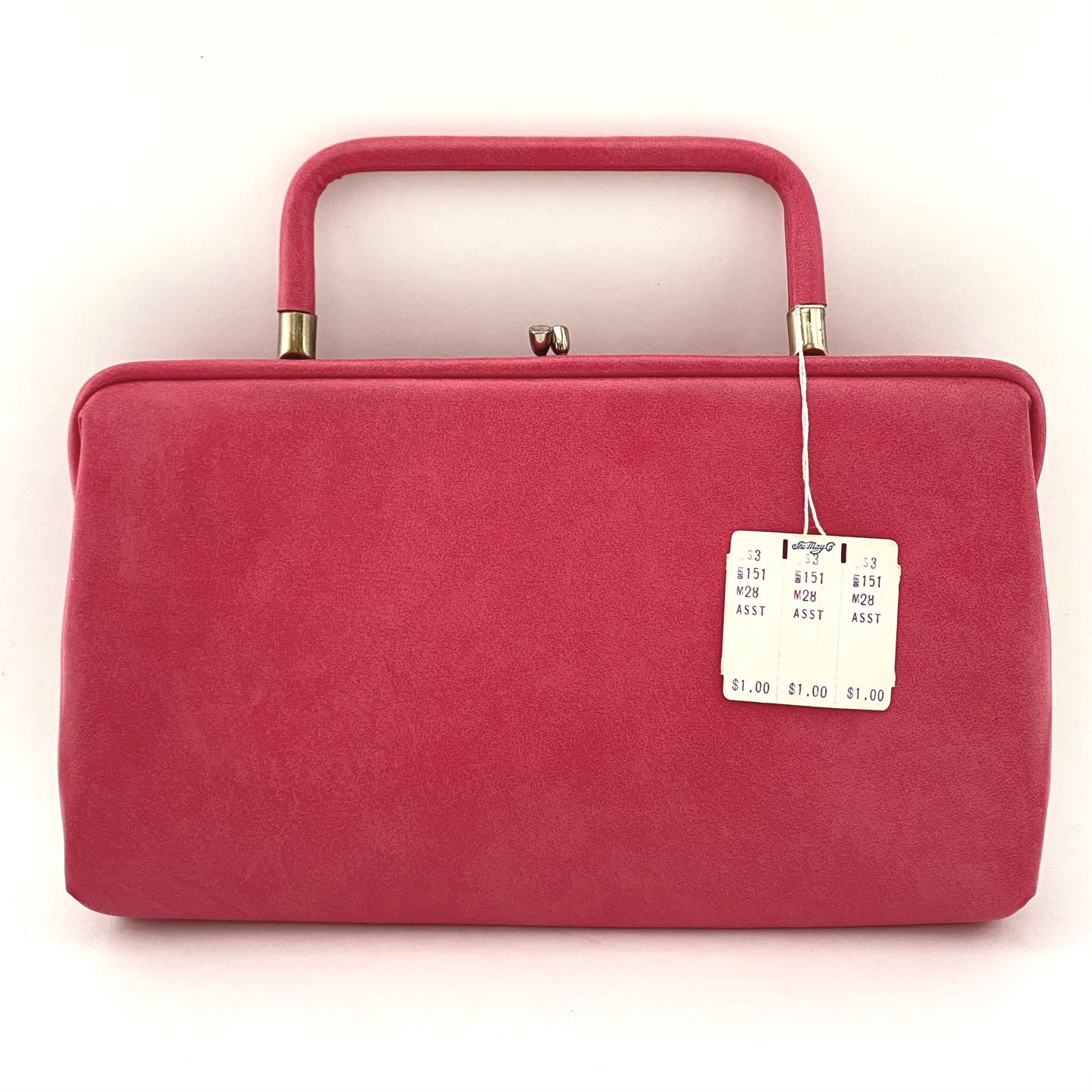 1960s Pink Clutch Handbag with Original Tags