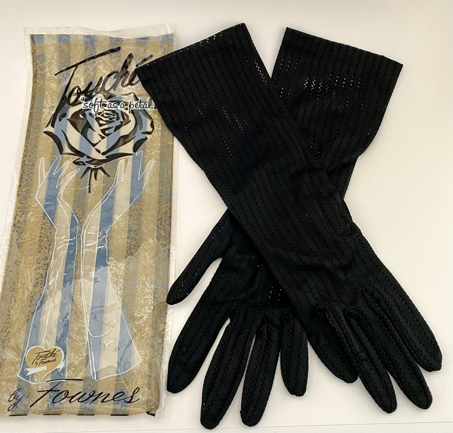 Late 50s/ Early 60s Touche by Fownes Black Mesh Gloves