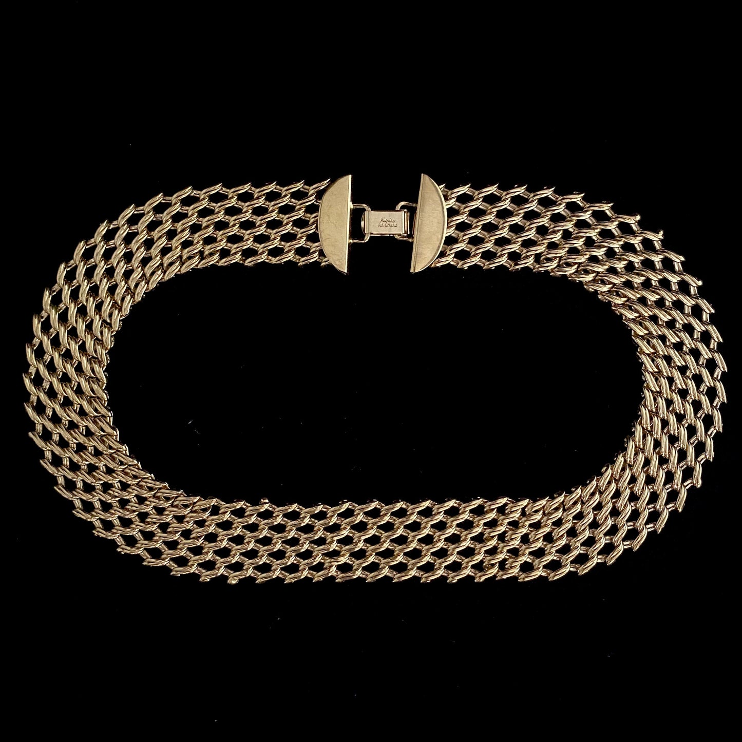 1960s Napier Open Link Mesh Necklace & Bracelet