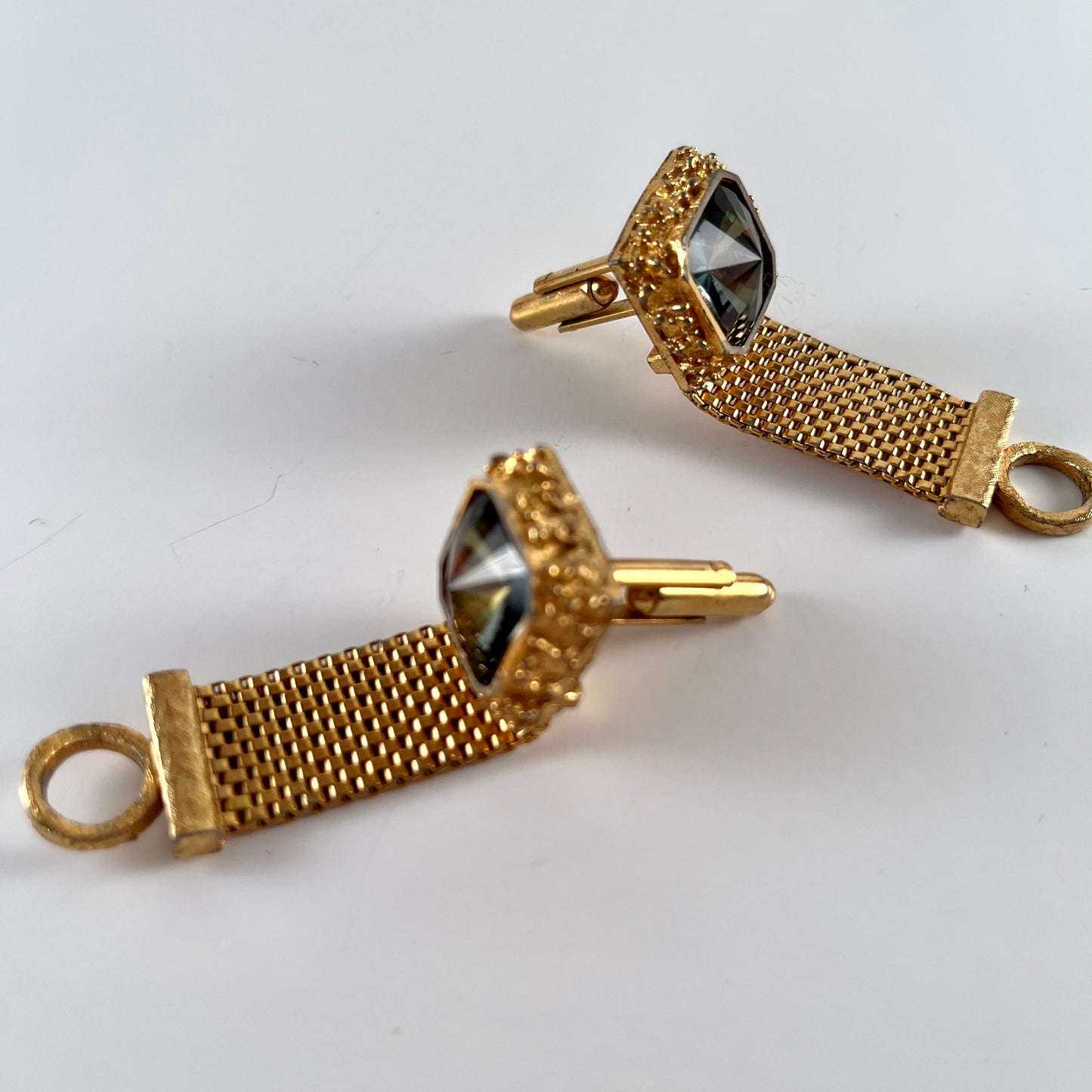 60s/ 70s Vintage Rhinestone Cuff Links