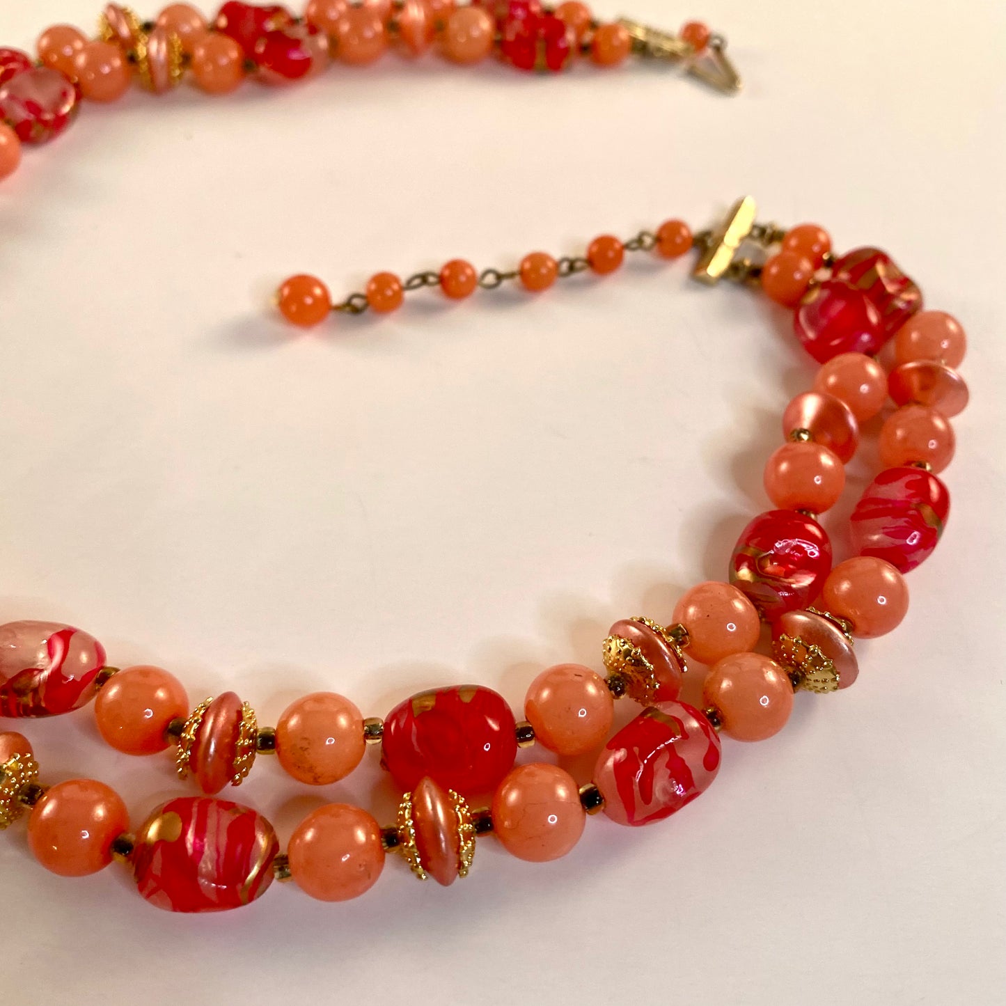 1960s Hong Kong Double Strand Bead Necklace