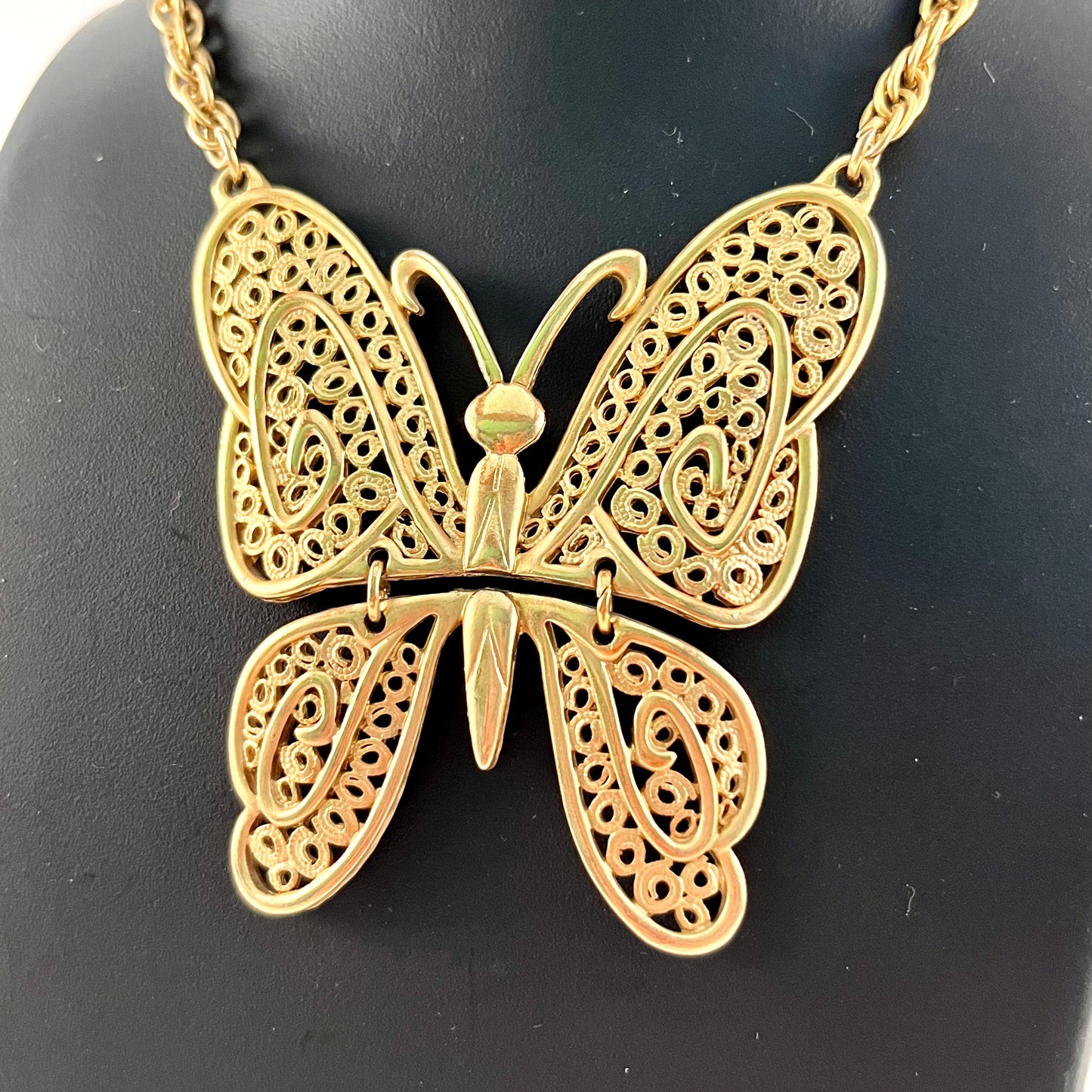 1970s Articulated Butterfly Necklace
