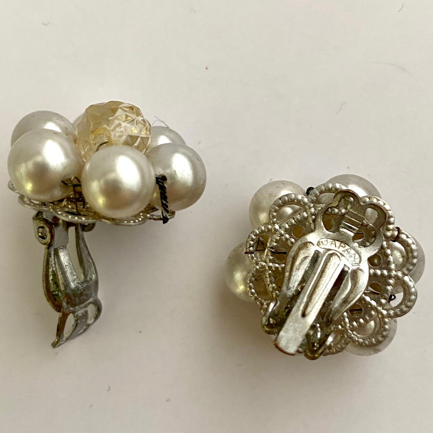 1960s Japan Flower Shaped Bead Earrings