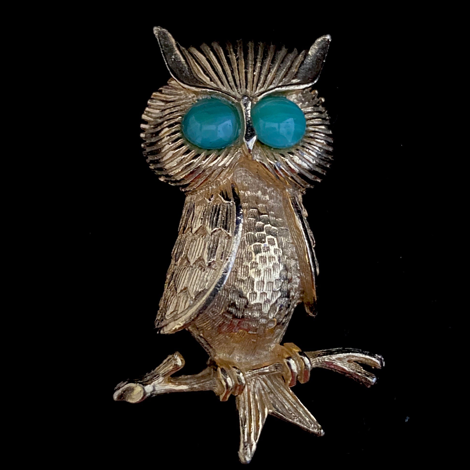 1970s De Nicola Owl Brooch - Retro Kandy Vintage