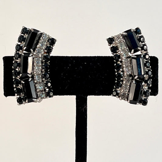 1960s Rhinestone Clip Earrings