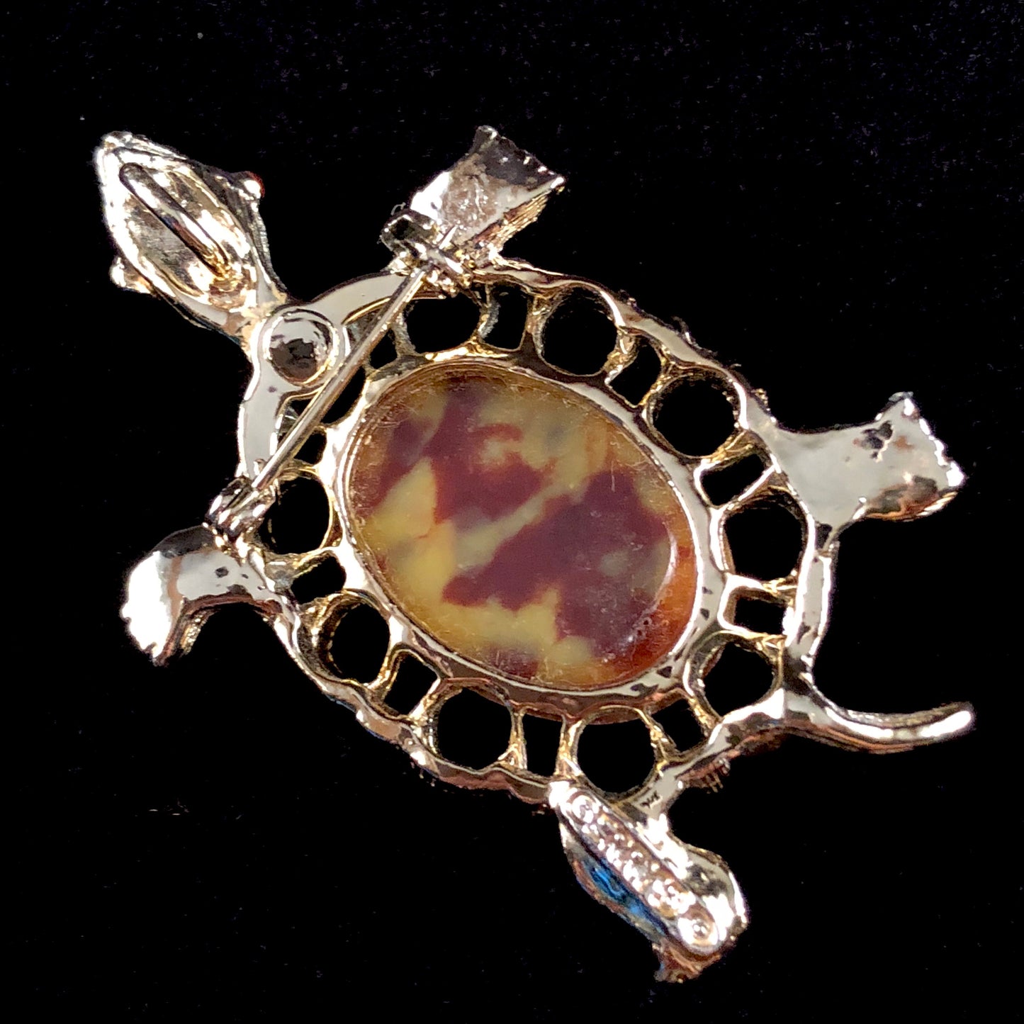 Late 60s/ Early 70s Gerry’s Large Stone Turtle Pin/Pendant - Retro Kandy Vintage