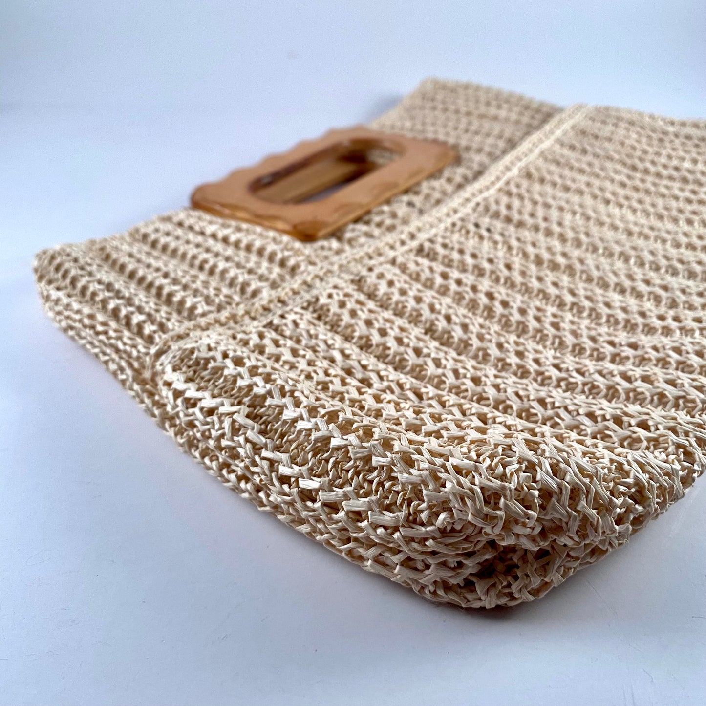 Late 70s/ Early 80s Bag World Wooden Handle Purse