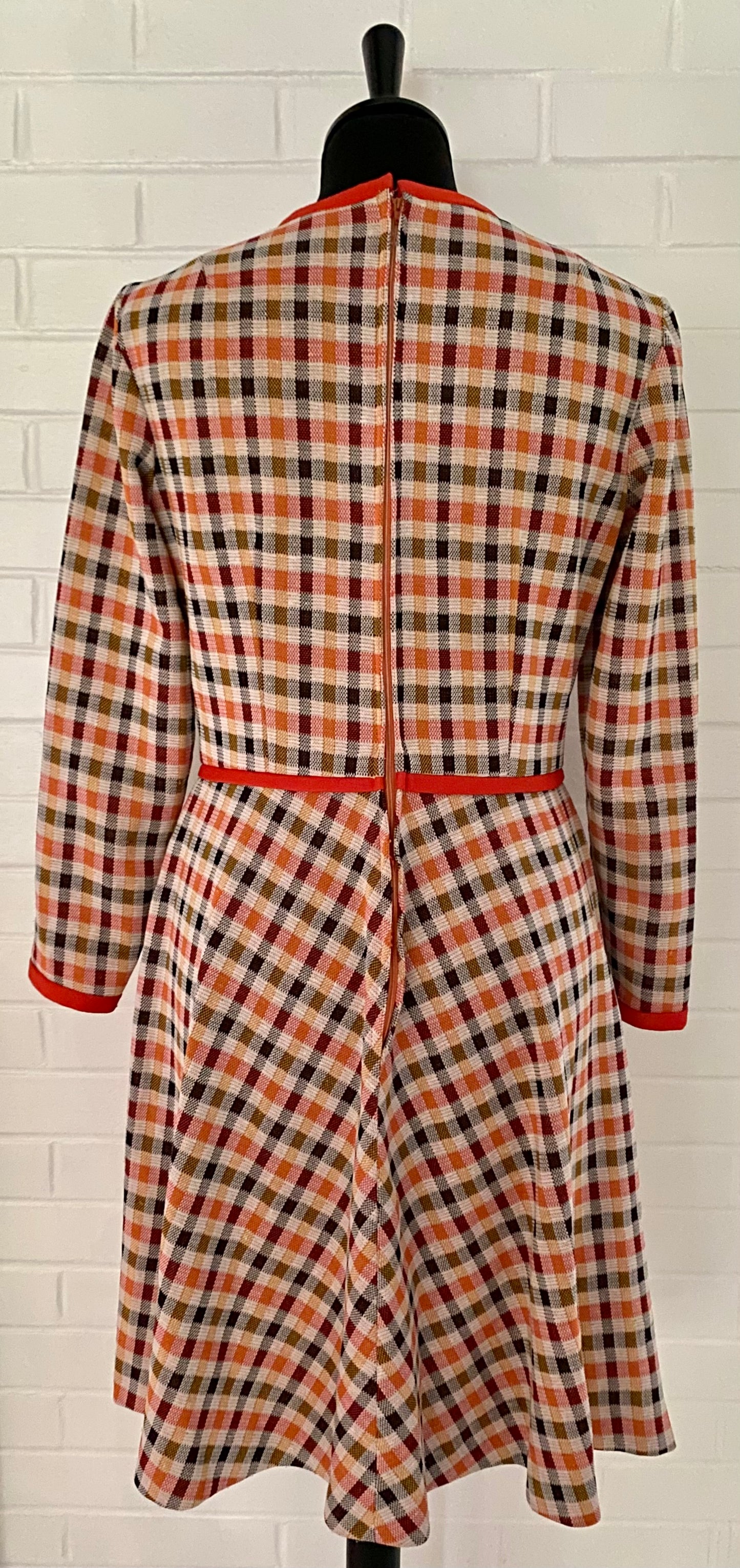 Late 60s/ Early 70s Bayberry Plaid Dress