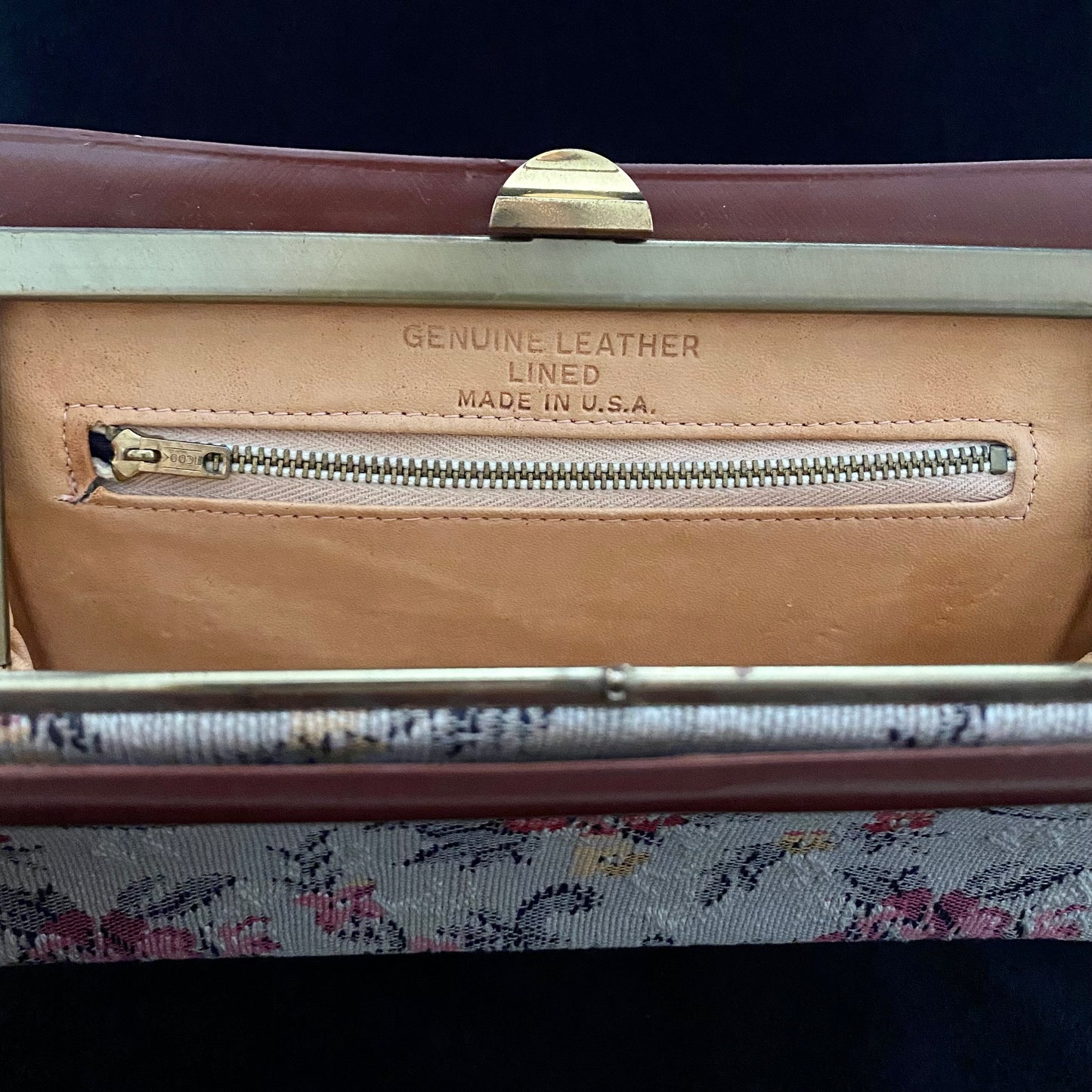 1970s Tapestry Clutch With Leather Lining