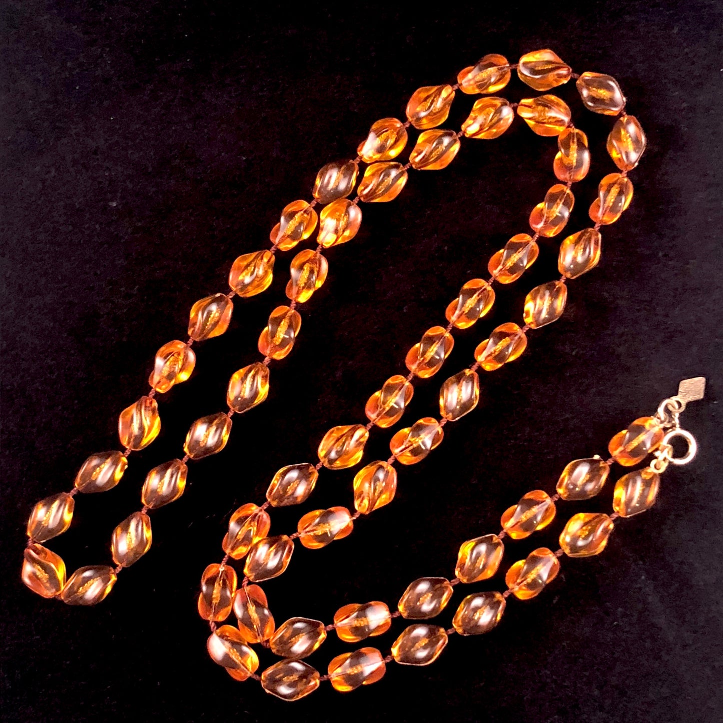 1976 Sarah Coventry Amber Holiday Beads - Retro Kandy Vintage