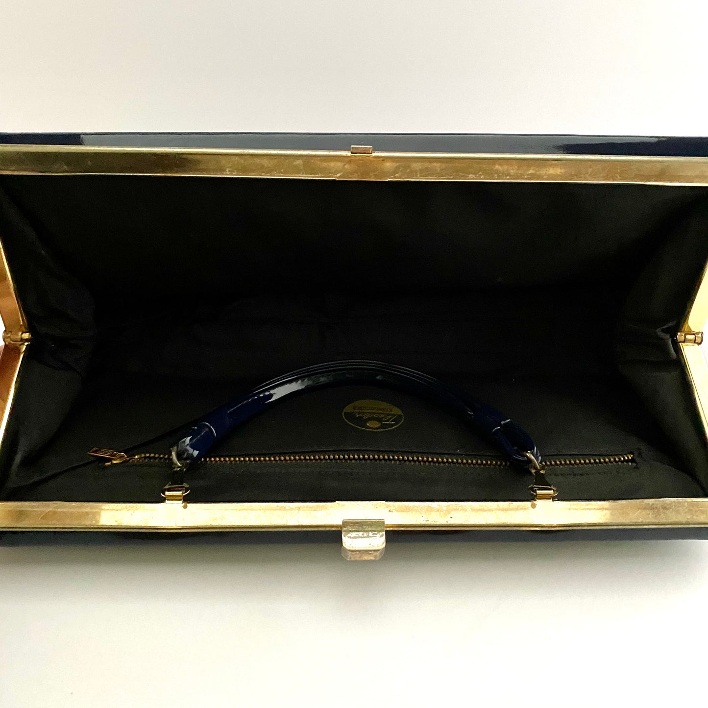 1950s Theodor California Blue Patent Leather Handbag/Clutch