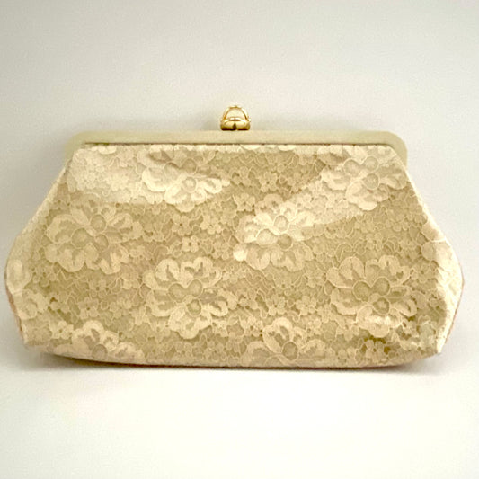 1960s Lace & Vinyl Ivory Clutch