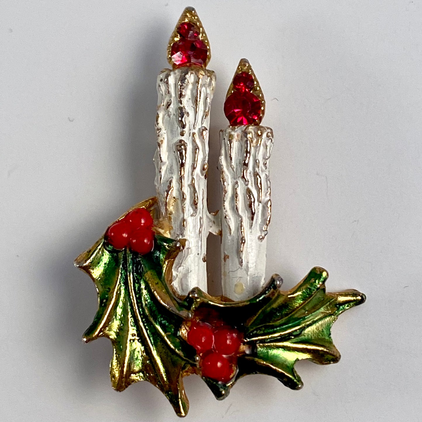 1960s/1970s Vintage Holiday Candle Brooch