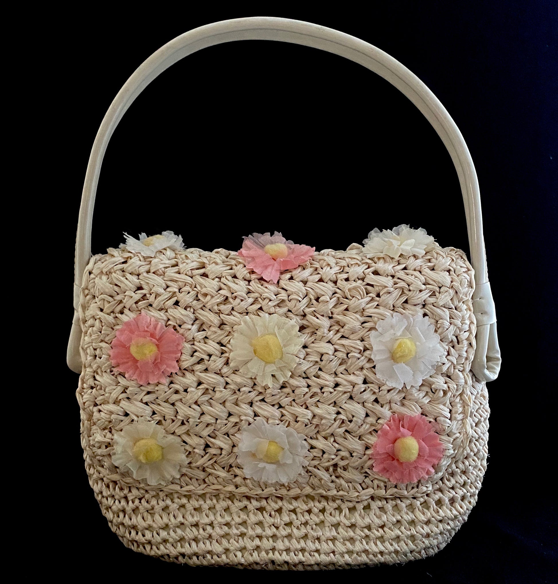 Late 50s/ Early 60s Marcus Brother's of Miami Raffia Handbag - Retro Kandy Vintage