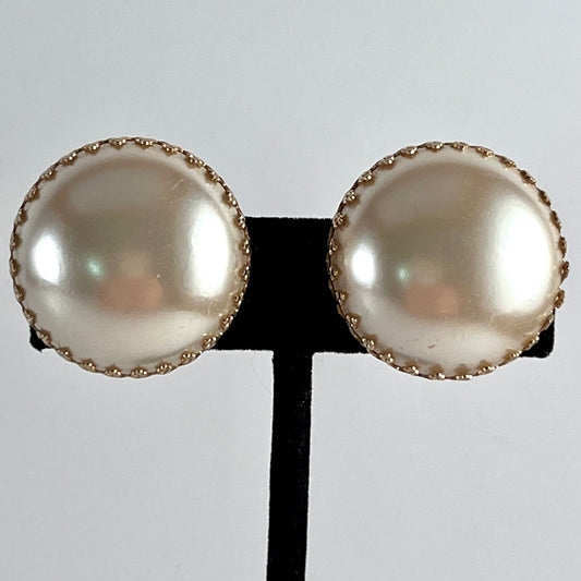 1960s Pearl Dome Earrings