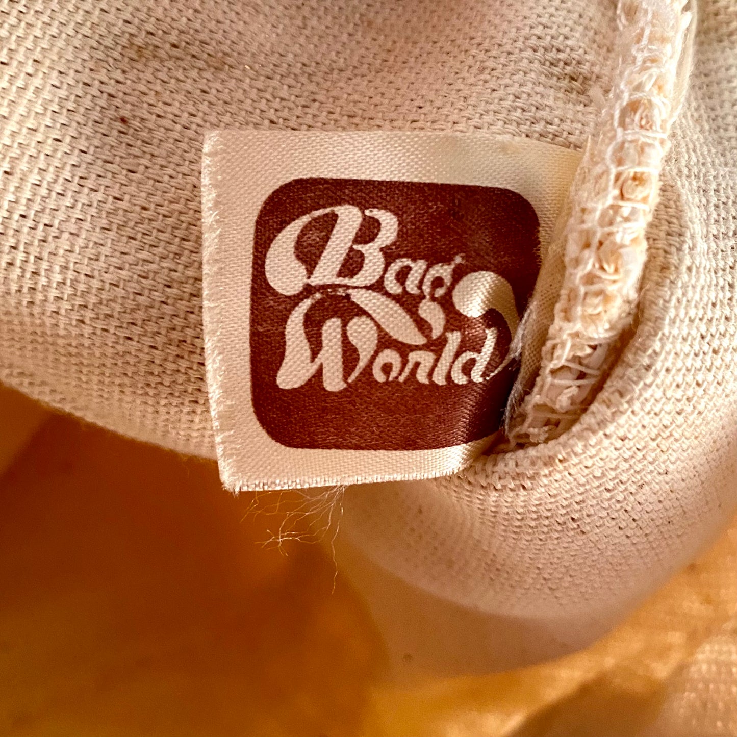 Late 70s/ Early 80s Bag World Wooden Handle Purse