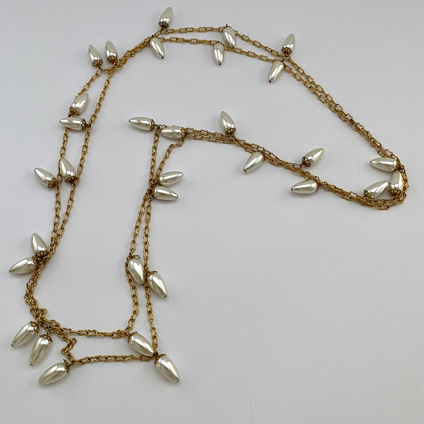 1980s Double Strand Faux Pearl Necklace