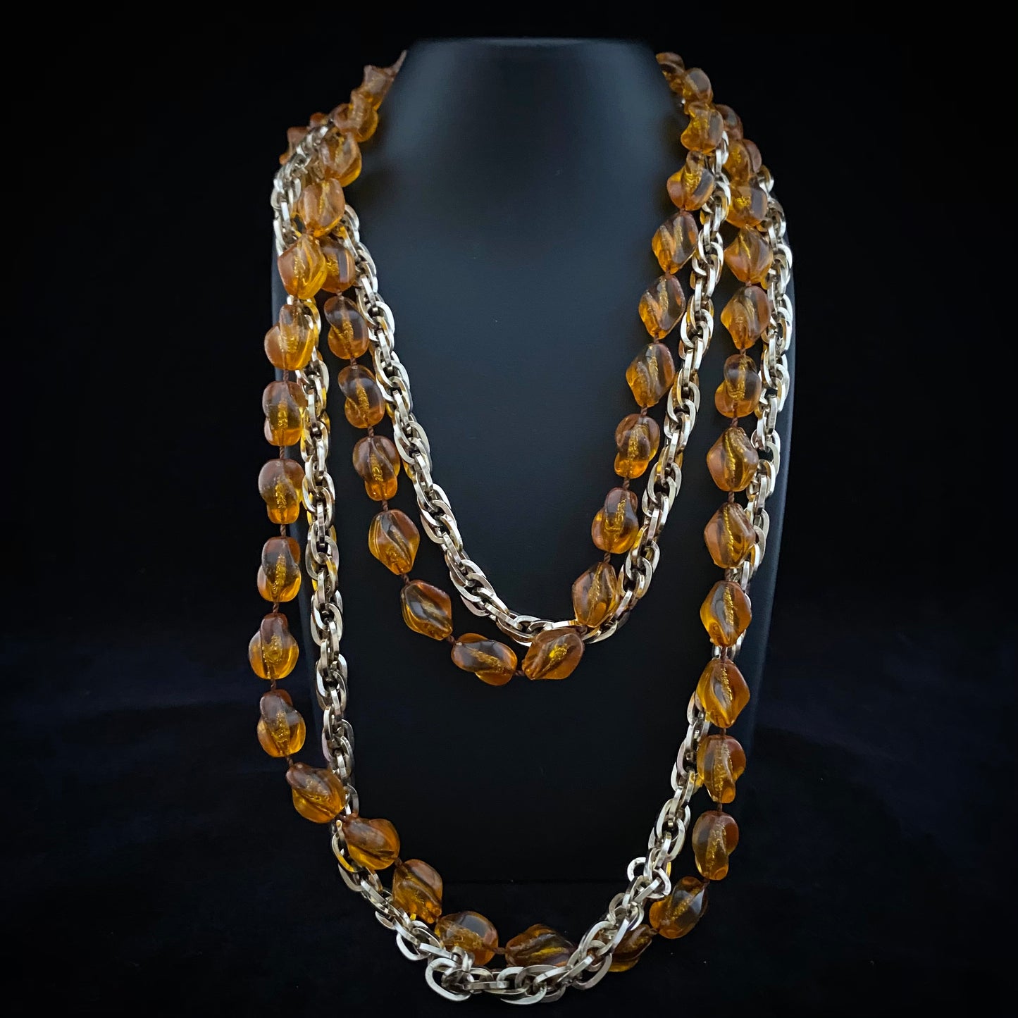 1975 Sarah Coventry Holiday Bead Collection -Amber