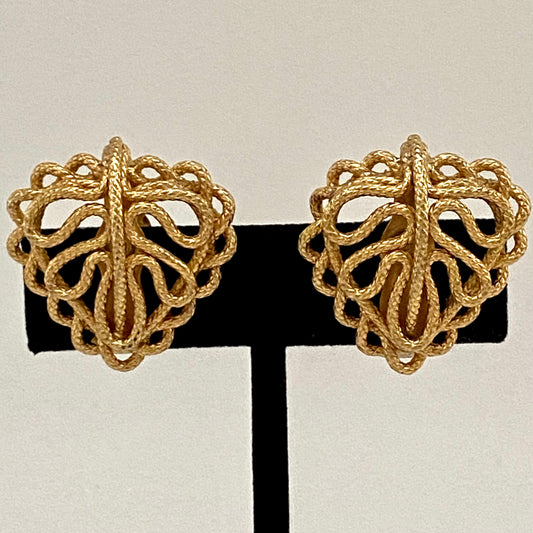 1960s Napier Leaf Clip Earrings