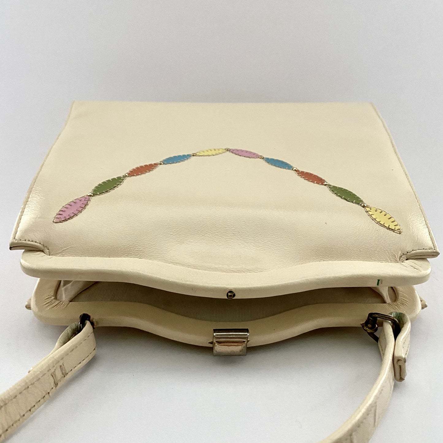 1950s Ivory Stylized Kelly Handbag