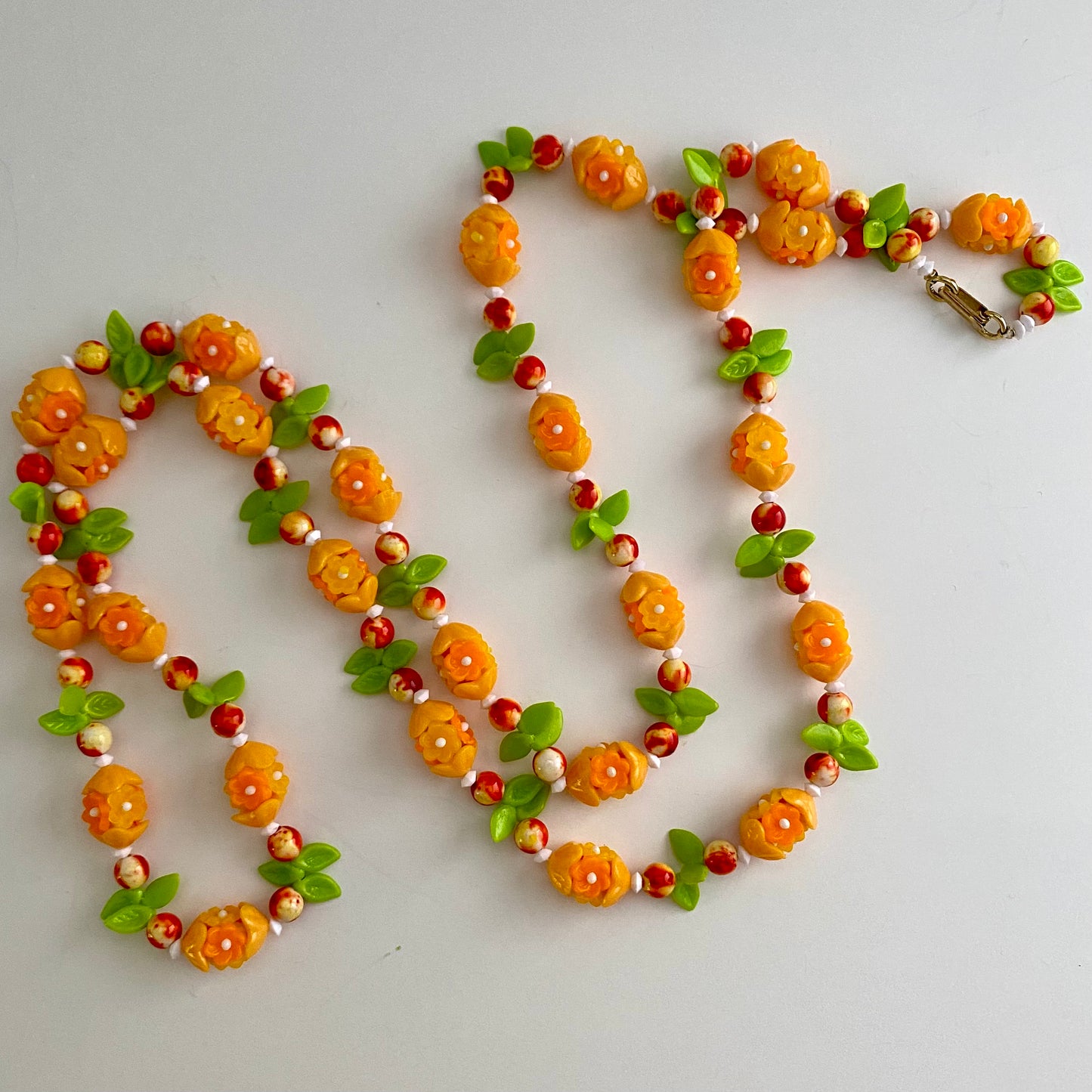 Late 60s/ Early 70s Orange Novelty Bead Necklace