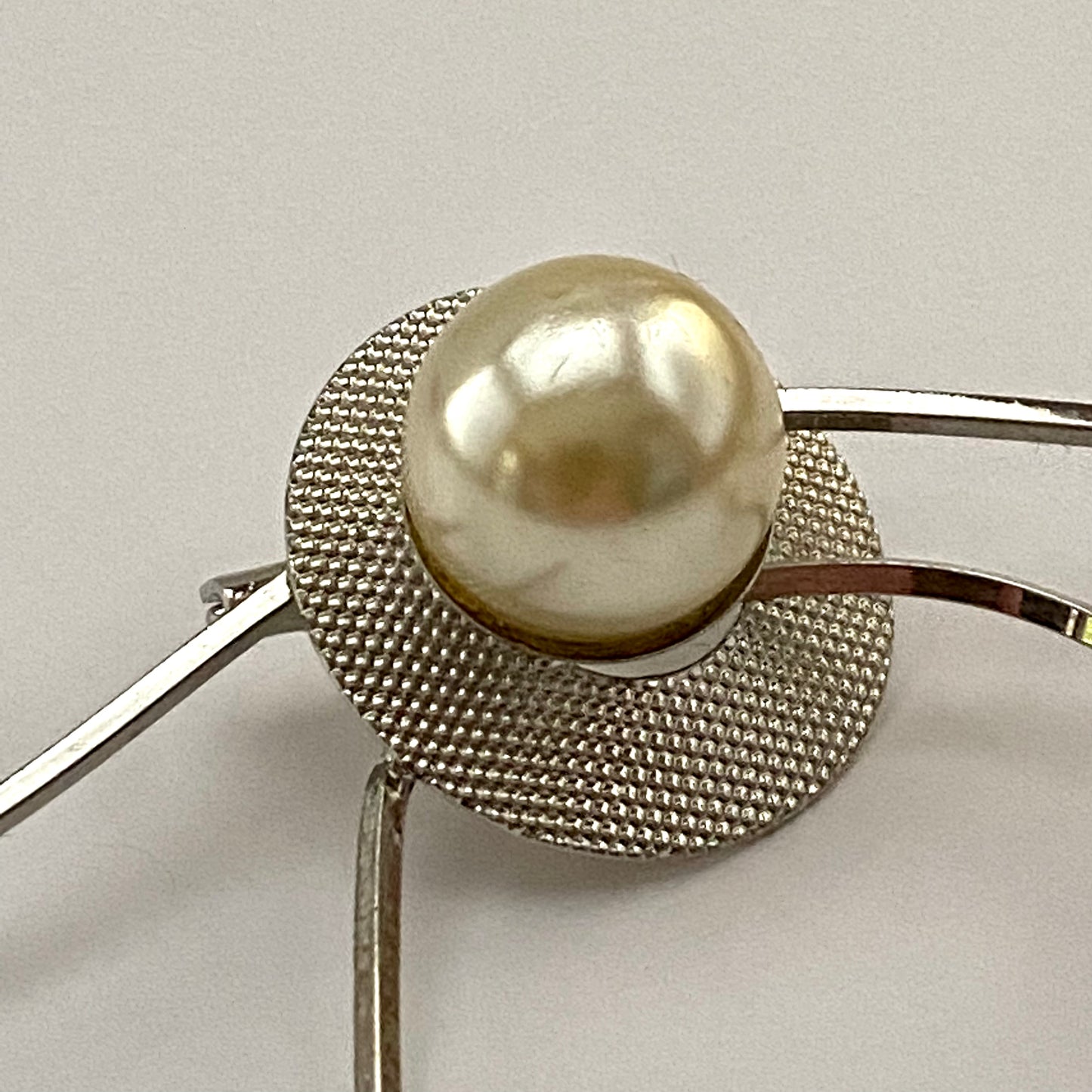 1960s Abstract Faux Pearl Brooch