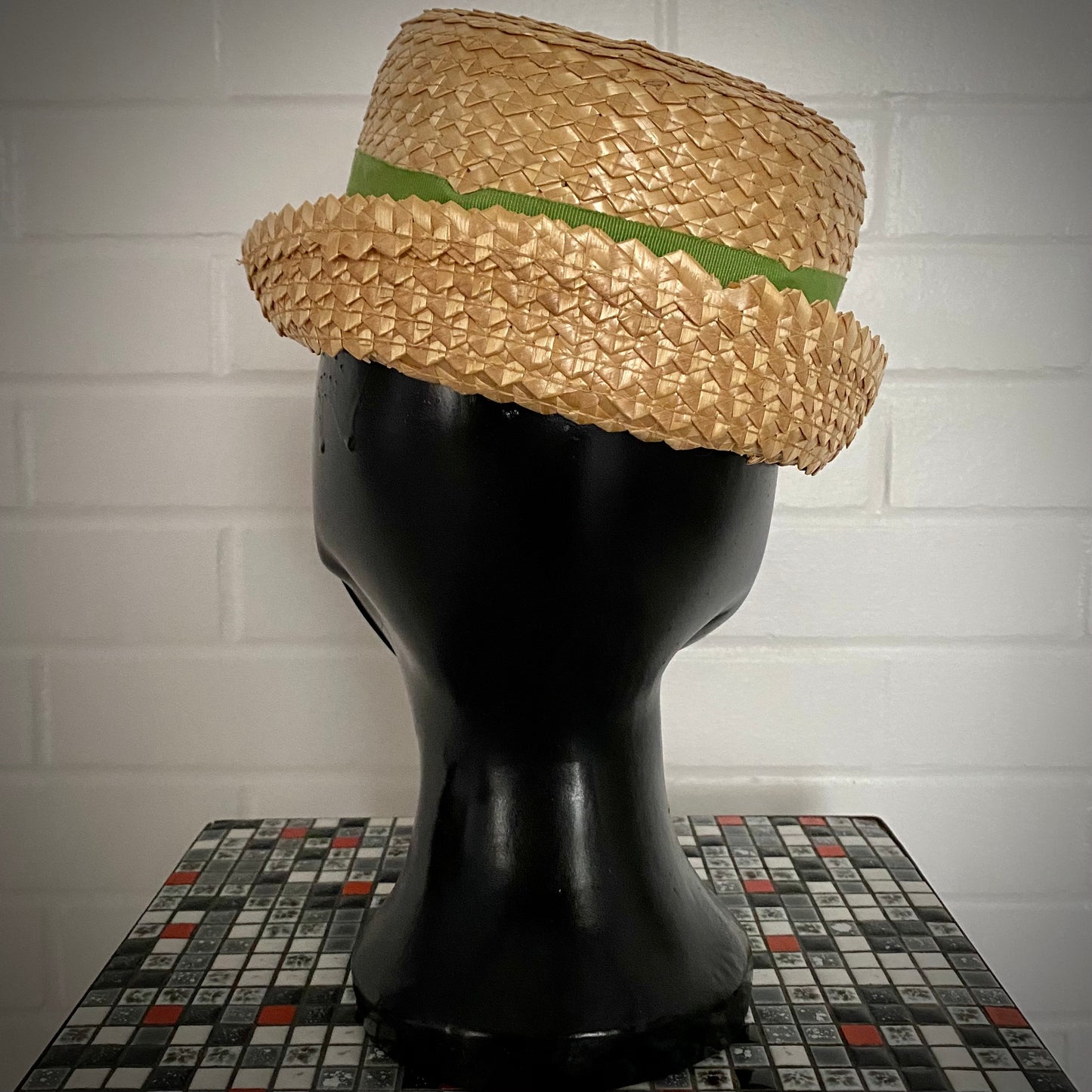 Late 60s/ Early 70's Straw Boater Hat