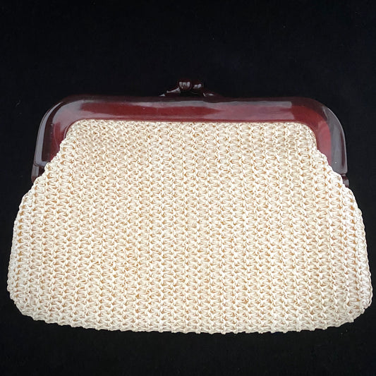 1970s Made in Hong Kong Raffia Clutch - Retro Kandy Vintage