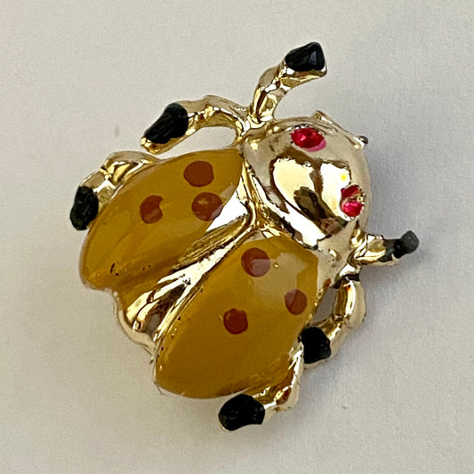 1960s Enamel Beetle Brooch