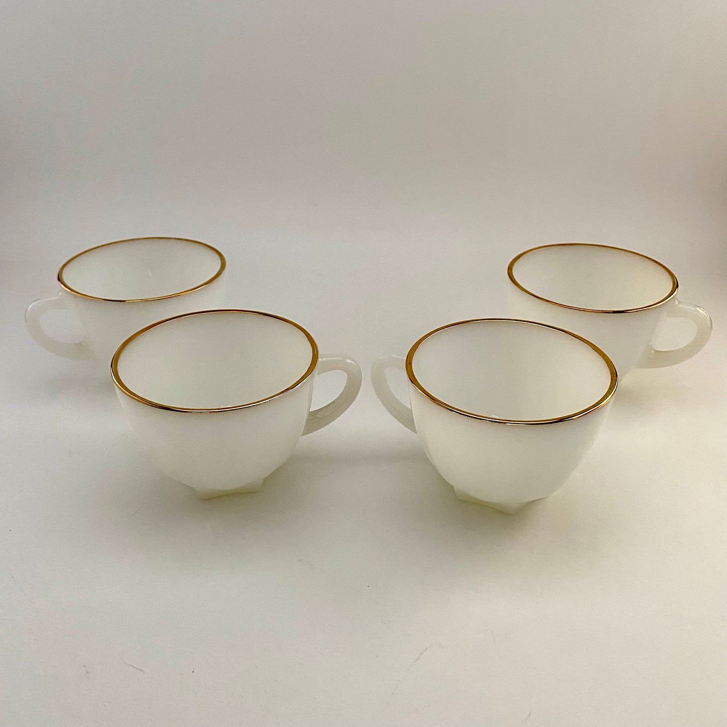 Late 50s/ Early 60s White Luncheon Plates & Cups (Set of 4)